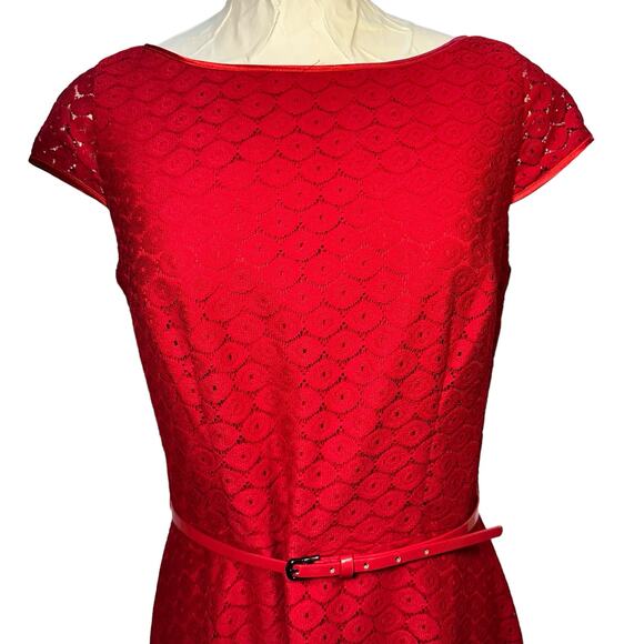 Black Label by Evan Picone Short Knee Length Lace Dress 8 Tradwife Twee Feminine - Picture 5 of 16